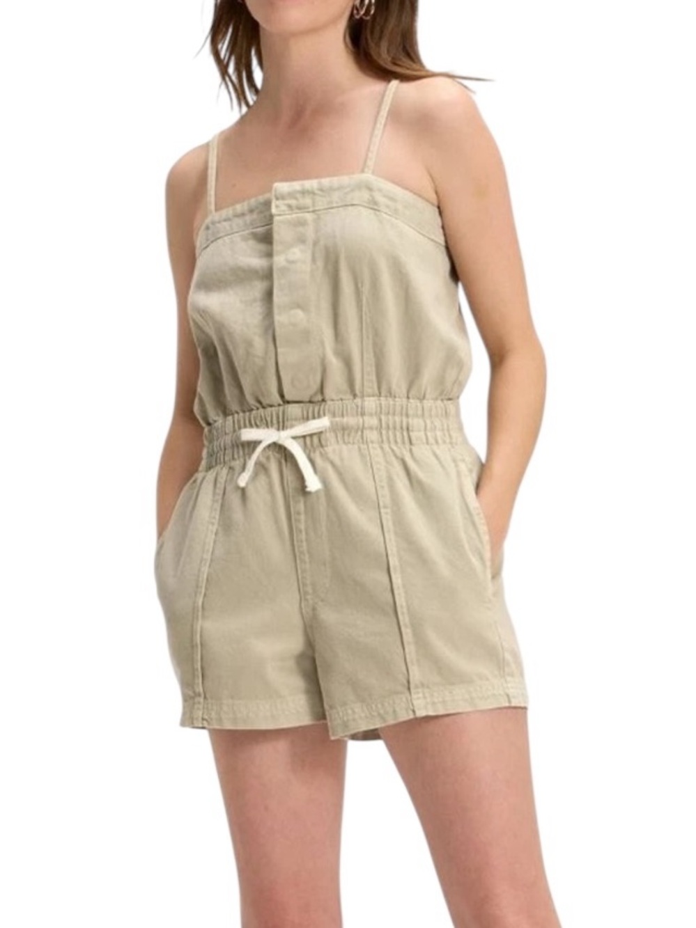 Universal Thread Denim khaki Romper Sz S NWT